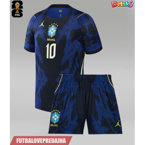 Lacne Dětský Futbalové dres Brazília Neymar Jr #10 MS 2026 Krátky Rukáv - Preč (+ trenírky)